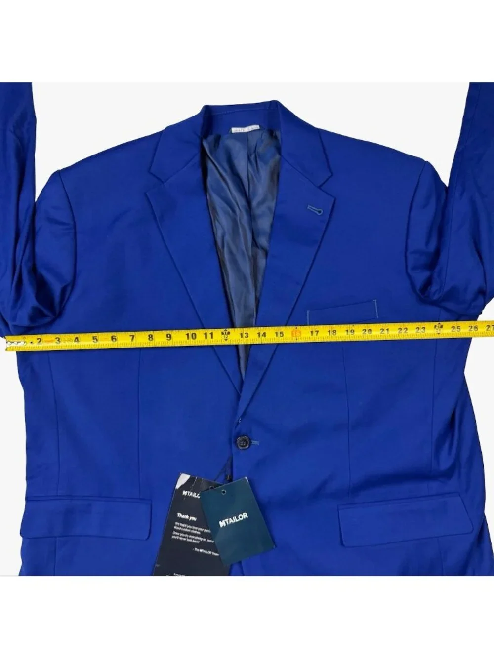 NEW MTailor Men's Bespoke Custom Polyester Blend 2-Button Blazer Blue • 52R